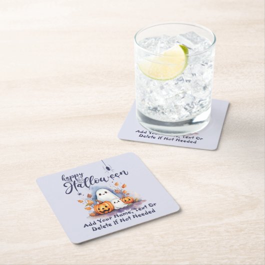 Spooky Halloween Pumpkin Ghost Paper Onderzetter (Insitu)