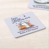 Spooky Halloween Pumpkin Ghost Paper Onderzetter (Schuin)
