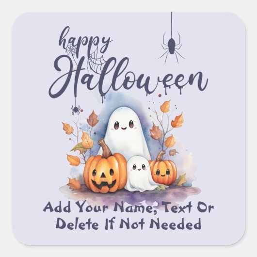 Spooky Halloween Pumpkin Ghost Sticker (Voorkant)