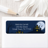 Spooky Halloween Pumpkin Haunted House Etiket (Insitu)