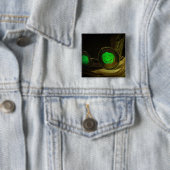 Spooky Halloween Pumpkin Hologram Spectrum Button (In situ)