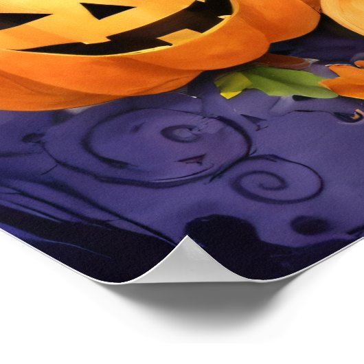 Spooky Halloween Pumpkin Lijst Poster (Hoek)