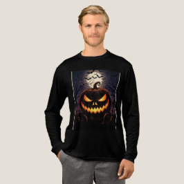 Spooky Halloween Pumpkin Night Design Tri-Blend Shirt