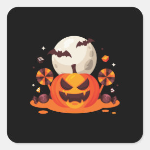 Spooky Halloween pumpkin, perfect cadeau Vierkante Sticker