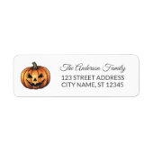 Spooky Halloween Pumpkin Return Adres Etiket (Voorkant)