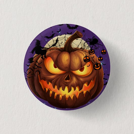 Spooky Halloween Pumpkin Round Badge Ronde Button 3,2 Cm (Voorkant)