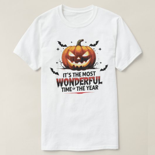 Spooky Halloween Pumpkin Shirt White Print (Design voorkant)