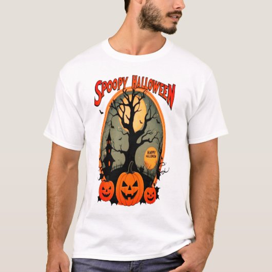 Spooky Halloween Pumpkin Tshirt (Voorkant)