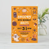 Spooky Halloween Pumpkin Verjaardag Kinder Kaart (Staand voorkant)