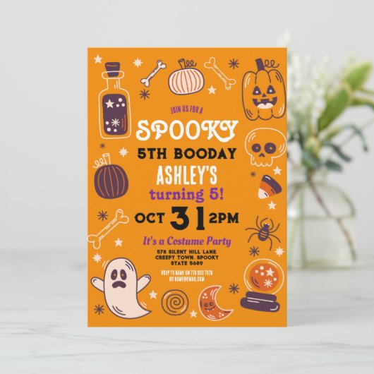 Spooky Halloween Pumpkin Verjaardag Kinder Kaart (Staand voorkant)