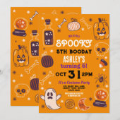 Spooky Halloween Pumpkin Verjaardag Kinder Kaart (Voorkant / Achterkant)