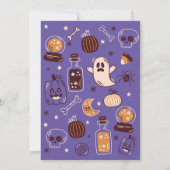 Spooky Halloween Pumpkin Verjaardag Kinder Uitnodi Kaart (Achterkant)