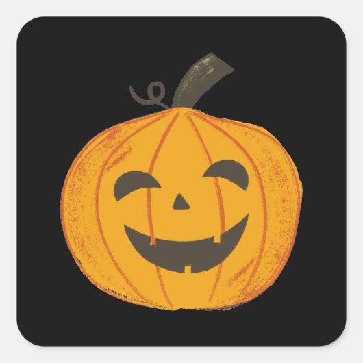 Spooky Halloween Pumpkin Vierkante Sticker (Voorkant)