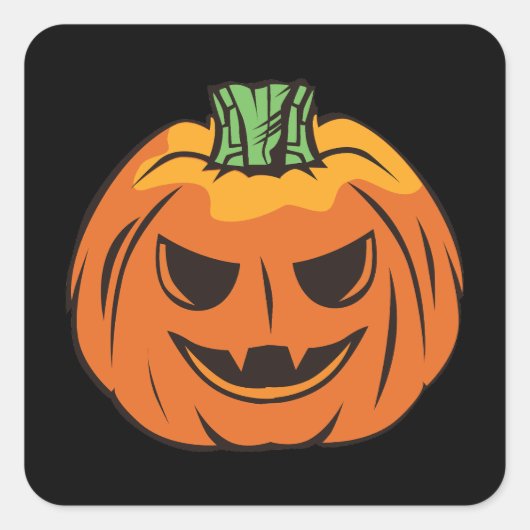 Spooky Halloween Pumpkin Vierkante Sticker (Voorkant)