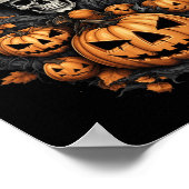 Spooky Halloween Pumpkin Witch Skull Poster (Hoek)