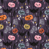 Spooky Halloween Pumpkins, Bats, and Tombstones Cadeaupapier