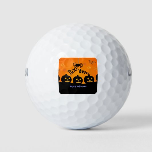 Spooky Halloween Pumpkins Jack-o-Lantern Golfballen (Voorkant)