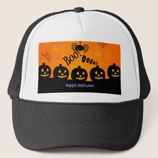 Spooky Halloween Pumpkins Jack-o-Lantern Trucker Pet (Voorkant)
