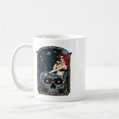 Spooky Halloween Punk Gothic schedel zeemeermin Koffiemok (Links)