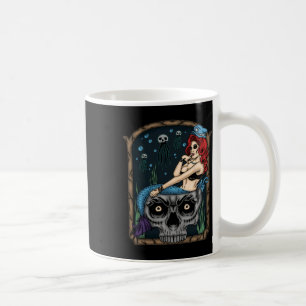 Spooky Halloween Punk Gothic schedel zeemeermin Koffiemok