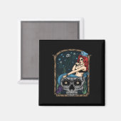 Spooky Halloween Punk Gothic schedel zeemeermin Magneet (Voorkant / Achterkant)