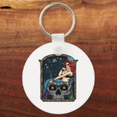 Spooky Halloween Punk Gothic schedel zeemeermin Sleutelhanger (Voorkant)