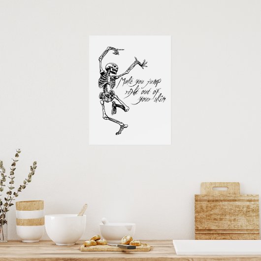 Spooky Halloween Quote skeleton dansen Poster (Keuken)