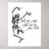 Spooky Halloween Quote skeleton dansen Poster (Voorkant)