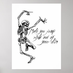 Spooky Halloween Quote skeleton dansen Poster