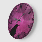 Spooky Halloween Raven Prints Grote Klok (Hoek)