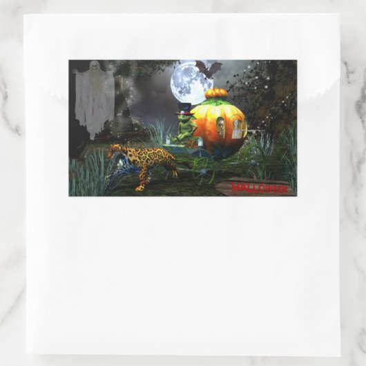 Spooky Halloween Rechthoekige Sticker (Tas)