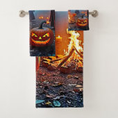 Spooky Halloween Ritual Design Bad Handdoek (Insitu)