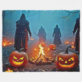 Spooky Halloween Ritual Design Fleece Deken (Voorkant (Horizontaal))