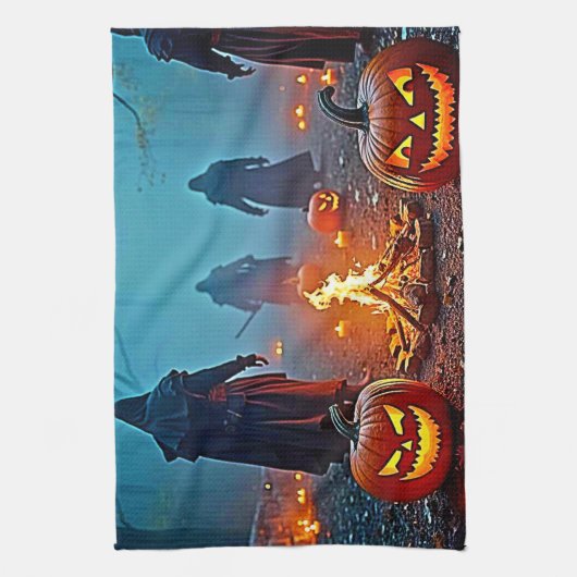 Spooky Halloween Ritual Design Theedoek (Verticaal)