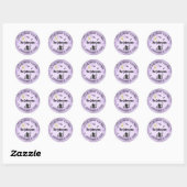 Spooky Halloween ronde Paarse Adresetiketten Ronde Sticker (Vel)