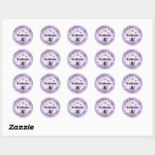 Spooky Halloween ronde Paarse Adresetiketten Sticker (Vel)