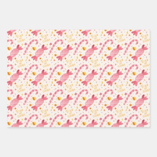 Spooky halloween roze eng spookpatroon inpakpapier vel (Voorkant 3)