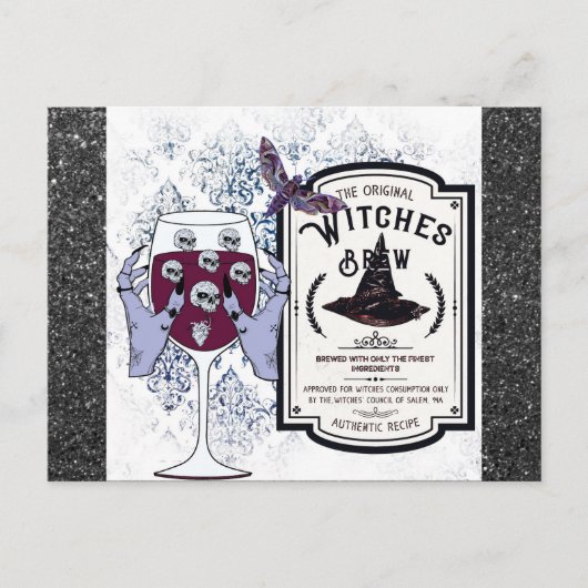 Spooky Halloween Salem Massachusetts Witches Brew Briefkaart (Voorkant)