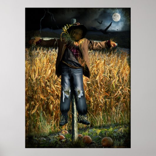Spooky Halloween Scarecrow Poster (Voorkant)