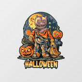 Spooky Halloween Scarecrow Trick-or-Treer Raamsticker (Vel)