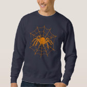 Spooky Halloween Scary Oranje Spin Web Trui (Voorkant)