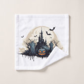 Spooky Halloween Scene Bad Handdoek (Wasdoekje)