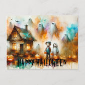 Spooky Halloween Scene Briefkaart (Voorkant)