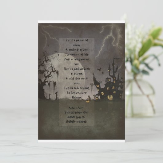 Spooky Halloween Scene Kaart (Staand voorkant)