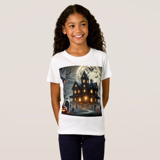 Spooky Halloween scene T-shirt ontwerp (Voorkant volledig)