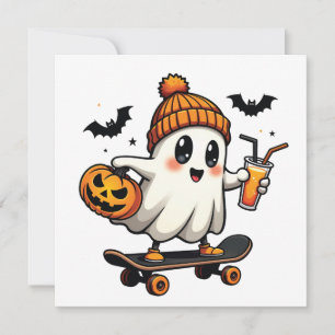 Spooky Halloween Schaatsen Pompoen Spice Ghost Her Aankondiging