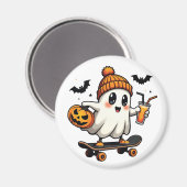 Spooky Halloween Schaatsen Pompoen Spice Ghost Her Magneet (Voorkant / Achterkant)
