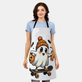 Spooky Halloween Schaatsen Pompoen Spice Ghost Her Schort (Gedragen)