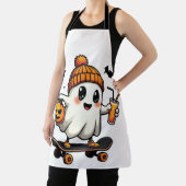 Spooky Halloween Schaatsen Pompoen Spice Ghost Her Schort (Insitu)