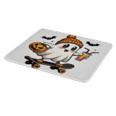 Spooky Halloween Schaatsen Pompoen Spice Ghost Her Snijplank (Hoek)